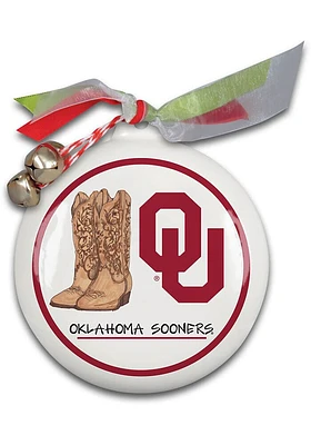 Oklahoma Sooners 4.5 inch diameter Ornament - Red