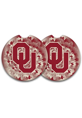 Oklahoma Sooners Set of 2 Car Coaster - Red