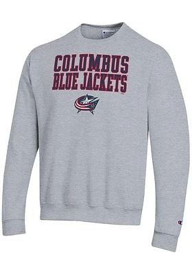 Champion Columbus Blue Jackets Mens Grey Powerblend Long Sleeve Crew Sweatshirt