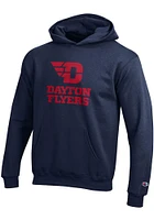 Champion Dayton Flyers Youth Navy Blue Powerblend Long Sleeve Hoodie