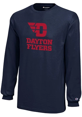 Champion Dayton Flyers Youth Navy Blue Core Long Sleeve T-Shirt