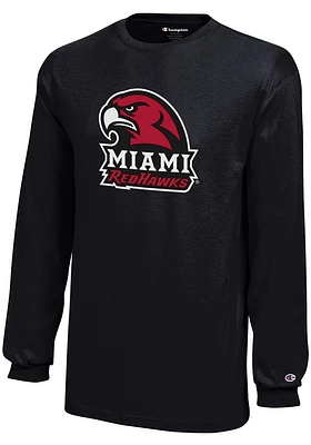 Champion Miami RedHawks Youth Black Core Long Sleeve T-Shirt