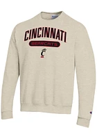 Champion Cincinnati Bearcats Mens Oatmeal Powerblend Long Sleeve Crew Sweatshirt