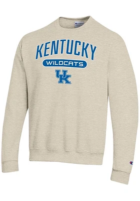 Champion Kentucky Wildcats Mens Oatmeal Powerblend Long Sleeve Crew Sweatshirt