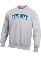 Champion Kentucky Wildcats Mens Silver Reverse Weave Long Sleeve Crew Sweatshirt