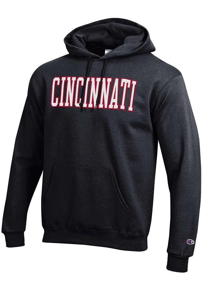 Champion Cincinnati Bearcats Mens Black Powerblend Long Sleeve Hoodie