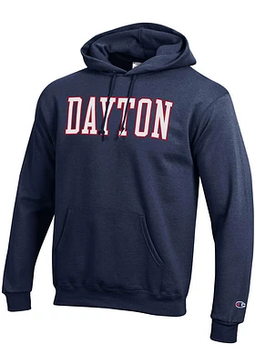 Champion Dayton Flyers Mens Navy Blue Powerblend Long Sleeve Hoodie