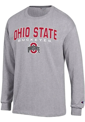 Champion Ohio State Buckeyes Grey Jersey Logo Long Sleeve T Shirt