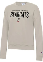 Champion Cincinnati Bearcats Womens Tan Powerblend Crew Sweatshirt