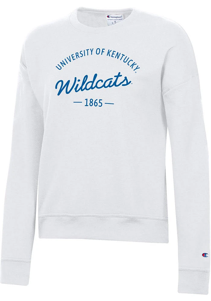 Champion Kentucky Wildcats Womens White Powerblend Crew Sweatshirt