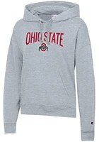 Champion Ohio State Buckeyes Womens Grey Powerblend Hooded Sweatshirt