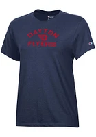 Champion Dayton Flyers Womens Navy Blue Core Short Sleeve T-Shirt