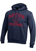 Champion Dayton Flyers Mens Navy Blue Volleyball Powerblend Long Sleeve Hoodie