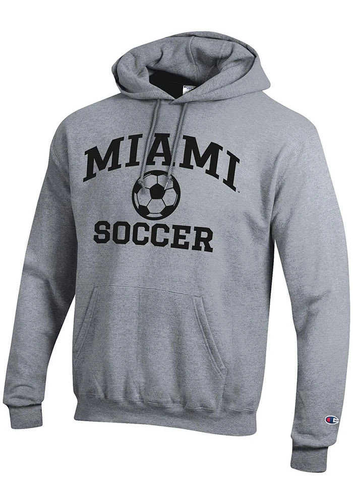 Champion Miami RedHawks Mens Soccer Powerblend Long Sleeve Hoodie