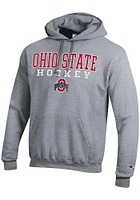 Champion Ohio State Buckeyes Mens Hockey Powerblend Design Long Sleeve Hoodie