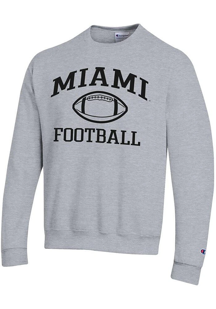 Champion Miami RedHawks Mens Football Powerblend Long Sleeve Crew Sweatshirt