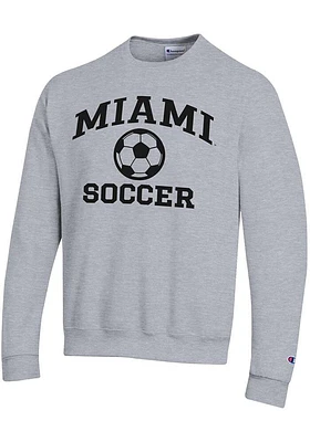 Champion Miami RedHawks Mens Soccer Powerblend Long Sleeve Crew Sweatshirt