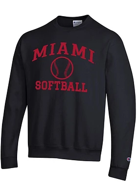 Champion Miami RedHawks Mens Softball Powerblend Long Sleeve Crew Sweatshirt