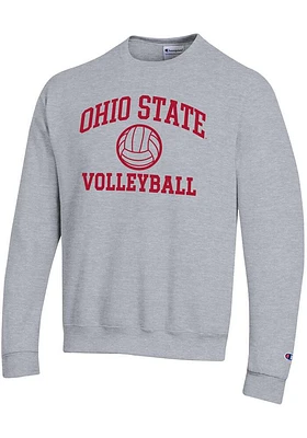 Champion Ohio State Buckeyes Mens Volleyball Powerblend Long Sleeve Crew Sweatshirt