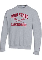 Champion Ohio State Buckeyes Mens Lacrosse Powerblend Long Sleeve Crew Sweatshirt