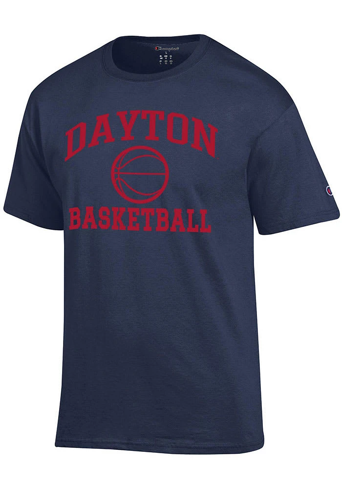 Champion Dayton Flyers Navy Blue Basketball Jersey Short Sleeve T Shirt