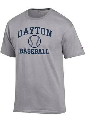 Champion Dayton Flyers Grey Baseball Jersey Short Sleeve T Shirt