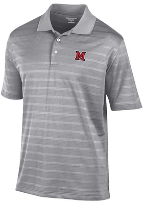 Champion Miami RedHawks Mens Textured Solid Short Sleeve Polo