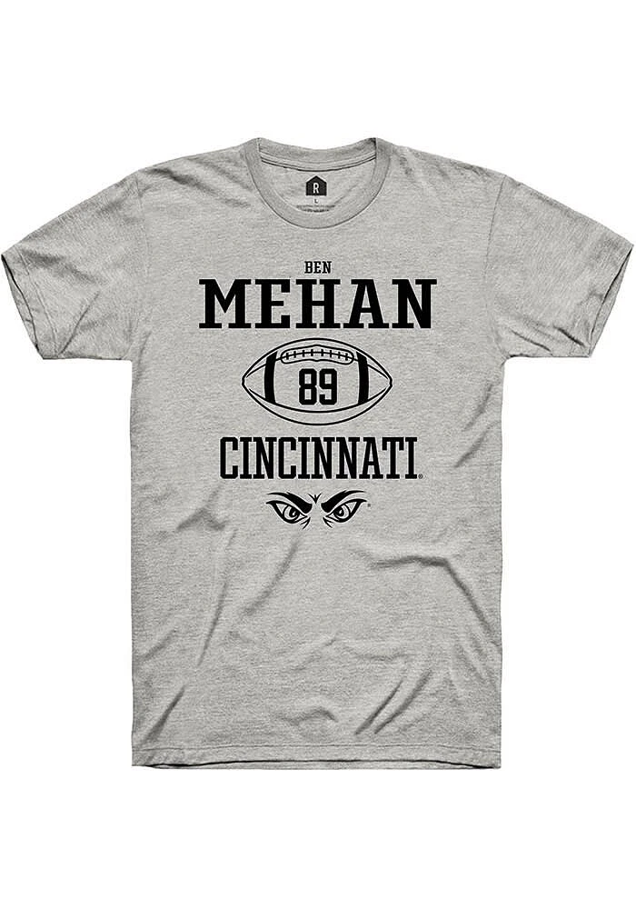 Ben Mehan  Cincinnati Bearcats Ash Rally NIL Sport Icon Short Sleeve T Shirt