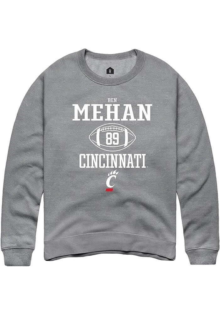 Ben Mehan  Rally Cincinnati Bearcats Mens Graphite NIL Sport Icon Long Sleeve Crew Sweatshirt