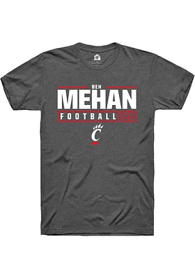 Ben Mehan  Cincinnati Bearcats Dark Grey Rally NIL Stacked Box Short Sleeve T Shirt