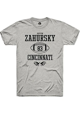 Devyn Zahursky  Cincinnati Bearcats Ash Rally NIL Sport Icon Short Sleeve T Shirt