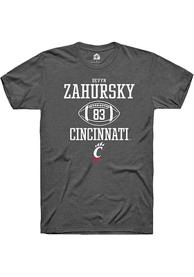 Devyn Zahursky  Cincinnati Bearcats Dark Grey Rally NIL Sport Icon Short Sleeve T Shirt