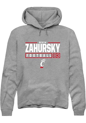 Devyn Zahursky  Rally Cincinnati Bearcats Mens Graphite NIL Stacked Box Long Sleeve Hoodie