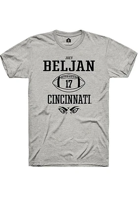 Joey Beljan  Cincinnati Bearcats Ash Rally NIL Sport Icon Short Sleeve T Shirt