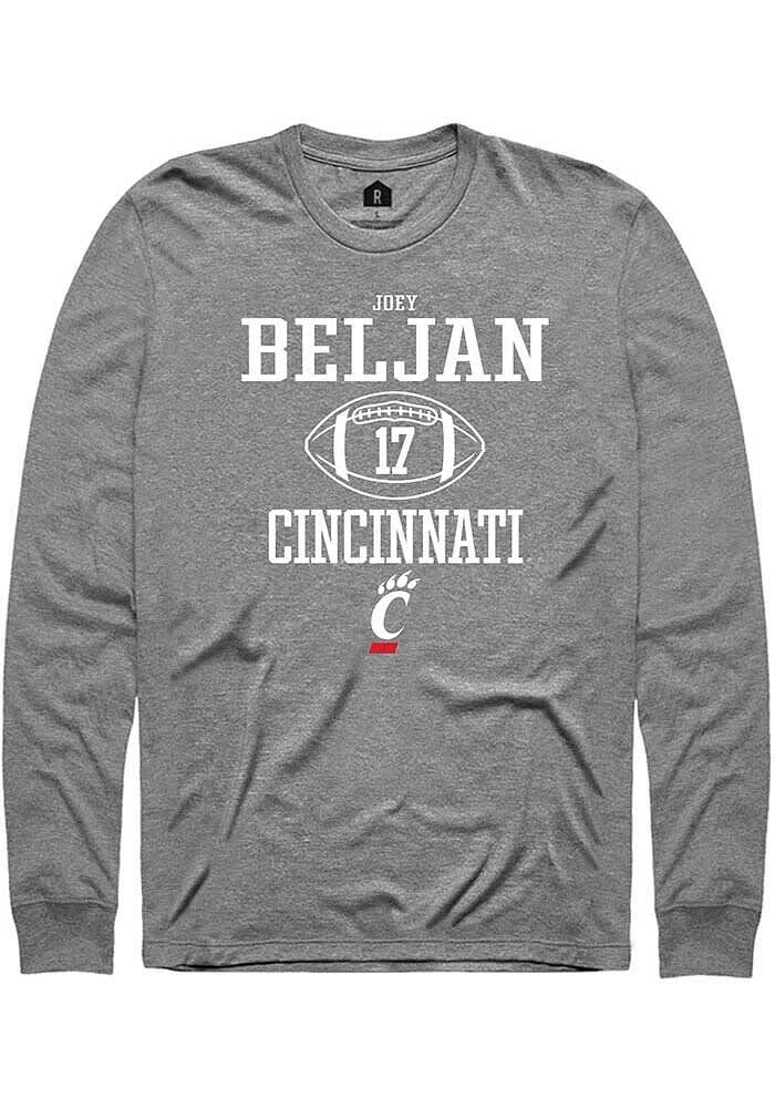 Joey Beljan  Cincinnati Bearcats Graphite Rally NIL Sport Icon Long Sleeve T Shirt