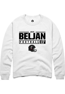 Joey Beljan Rally Cincinnati Bearcats Mens NIL Stacked Box Long Sleeve Crew Sweatshirt