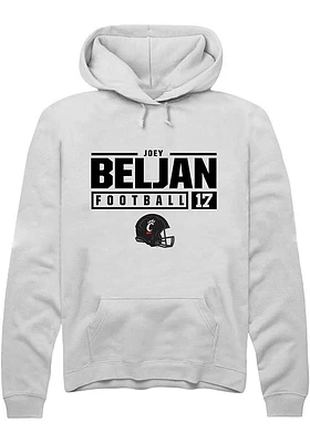 Joey Beljan Rally Cincinnati Bearcats Mens NIL Stacked Box Long Sleeve Hoodie