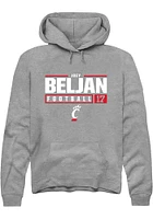 Joey Beljan  Rally Cincinnati Bearcats Mens Graphite NIL Stacked Box Long Sleeve Hoodie