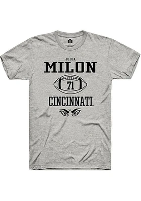 Judea Milon  Cincinnati Bearcats Ash Rally NIL Sport Icon Short Sleeve T Shirt