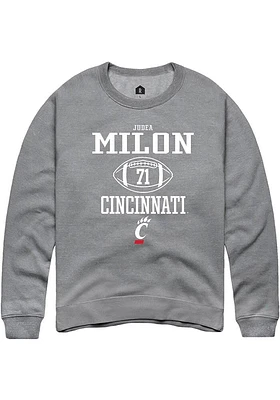 Judea Milon  Rally Cincinnati Bearcats Mens Graphite NIL Sport Icon Long Sleeve Crew Sweatshirt