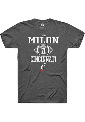 Judea Milon  Cincinnati Bearcats Dark Grey Rally NIL Sport Icon Short Sleeve T Shirt