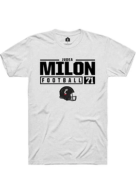 Judea Milon Cincinnati Bearcats Rally NIL Stacked Box Short Sleeve T Shirt