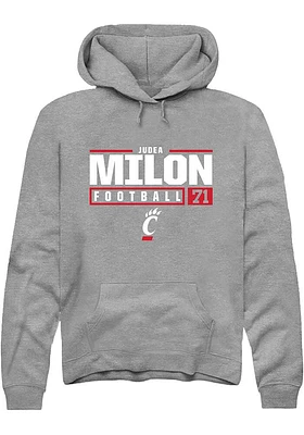 Judea Milon  Rally Cincinnati Bearcats Mens Graphite NIL Stacked Box Long Sleeve Hoodie