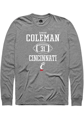 Simeon Coleman  Cincinnati Bearcats Graphite Rally NIL Sport Icon Long Sleeve T Shirt