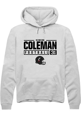 Simeon Coleman Rally Cincinnati Bearcats Mens NIL Stacked Box Long Sleeve Hoodie