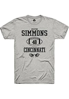 Weston Simmons  Cincinnati Bearcats Ash Rally NIL Sport Icon Short Sleeve T Shirt