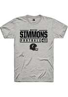 Weston Simmons  Cincinnati Bearcats Ash Rally NIL Stacked Box Short Sleeve T Shirt