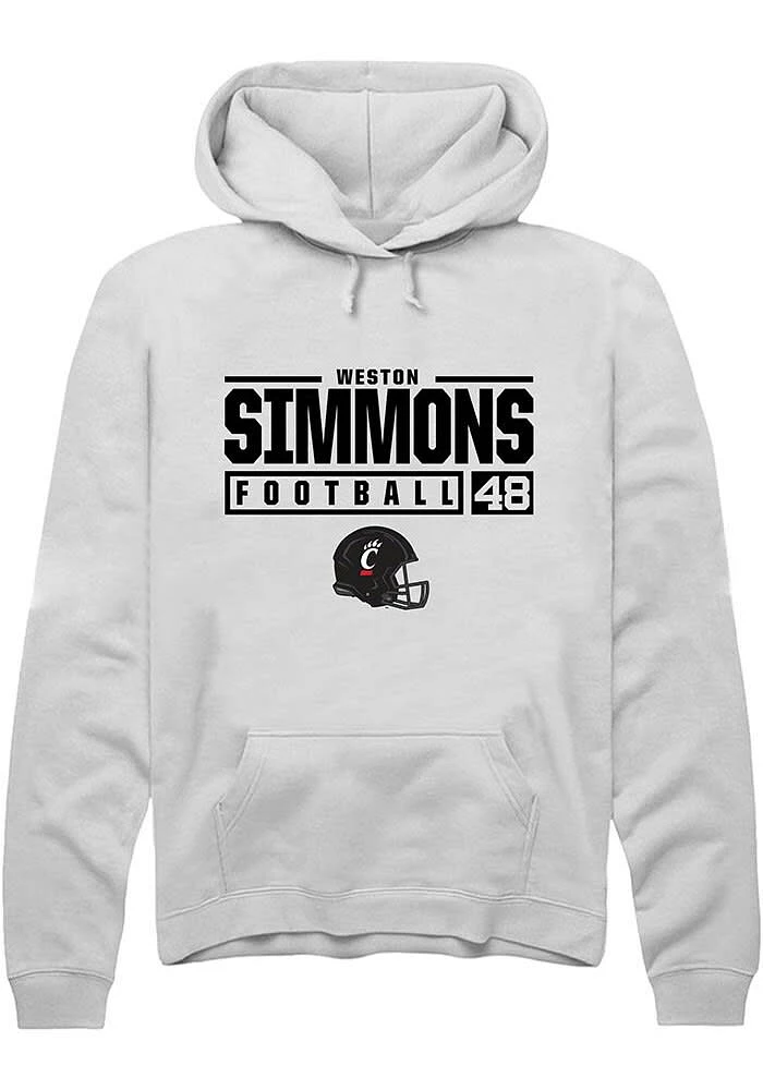 Weston Simmons Rally Cincinnati Bearcats Mens NIL Stacked Box Long Sleeve Hoodie