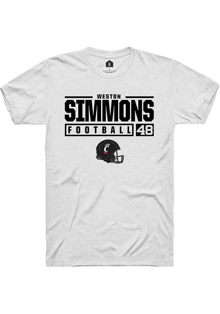 Weston Simmons Cincinnati Bearcats Rally NIL Stacked Box Short Sleeve T Shirt