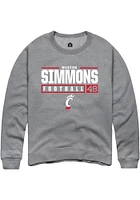 Weston Simmons  Rally Cincinnati Bearcats Mens Graphite NIL Stacked Box Long Sleeve Crew Sweatshir..